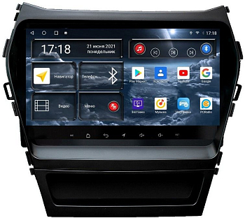 Автомагнитола штатная с 2K экраном RedPower 71208 Slim на Android 10 для Santa Fe III DM (2012-2018) (Топовые комплектации)
