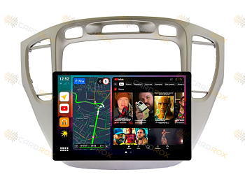 Штатная магнитола Toyota Kluger V, Highlander 2000-2007 Серая (авто без монитора) на Android 10, DSP, 4G, IPS, Carplay - Cardrox CD-4956-13 (11-13 дюймов)