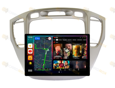 Штатная магнитола Toyota Kluger V, Highlander 2000-2007 Серая (авто без монитора) на Android 10, DSP, 4G, IPS, Carplay - Cardrox CD-4956-13 (11-13 дюймов)