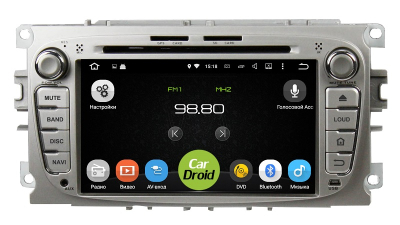 Штатная магнитола CarDroid RD-1702S для Ford Focus 2, Mondeo (Android 10) Серебро