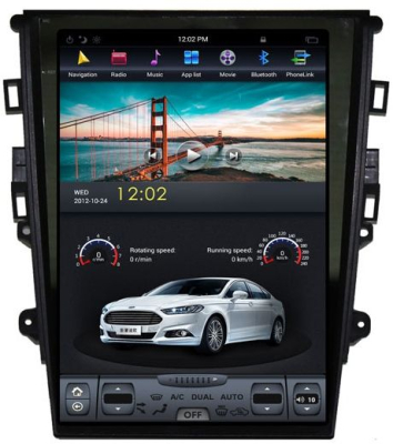 Магнитола Tesla для Ford Mondeo 5 2015+ кондиционер Carmedia ZF-1201-m Android 8.1 TESLA