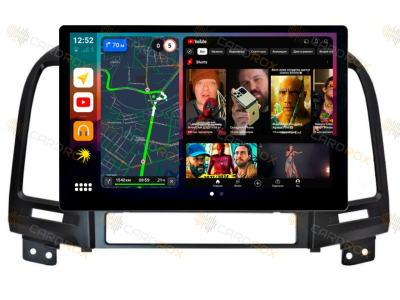 Штатная магнитола Hyundai Santa Fe II 2006-2012 (для авто без усилителя) на Android 10, DSP, 4G, IPS, Carplay - Cardrox CD-4075-13 (11-13 дюймов)