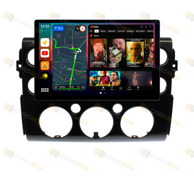 Штатная магнитола Toyota FJ Cruiser 2006-2022 черный глянец на Android 10, DSP, 4G, IPS, Carplay - Cardrox CD-4354-13 (11-13 дюймов)
