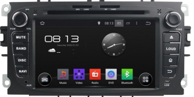 Штатное головное устройство для FORD Focus II, Mondeo, S-MAX, Galaxy, Tourneo, Transit Connect черный на Android 8.0 Carmedia KDO-7053 (овал)