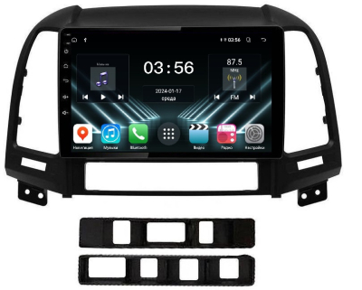 Штатная магнитола для Hyundai Santa Fe 2006-2012 на Android 13 - FarCar (D/DX008M черная)