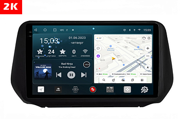 Автомагнитола штатная с 2K экраном RedPower 71510 Slim на Android 10 для Hyundai Santa Fe 4-поколение TM, рестайлинг (2020-2023)