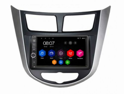 Установочный комплект с магнитолой на Android 7 NaviFly для Hyundai Solaris 2010-2017