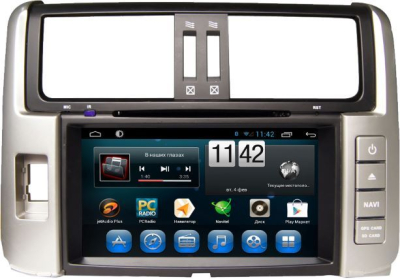 Штатное головное устройство для TOYOTA LC PRADO 150 2009-2013 серебро на Android 10 Carmedia KR-8005-S10