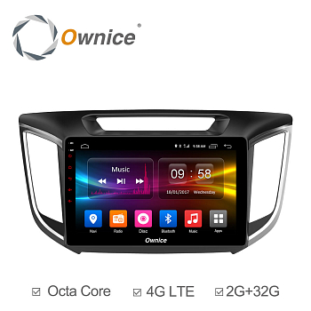 Штатная магнитола Ownice C500+ S1701P для Hyundai Creta 2016+ (Android 6.0)