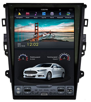 Магнитола Tesla для Ford Mondeo 5 2015+ top level на Android 9.0 Carmedia ZF-1201-S2-DSP