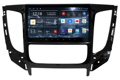 Автомагнитола штатная с 2K экраном RedPower 71424 Slim на Android 10 для Mitsubishi Pajero Sport, L200 2015-2019 (климат)