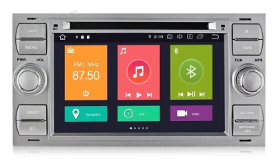 Магнитола для Ford (Серебро): Focus 2 2005-2007, Transit 2006-2015, C-Max 2003-2010, Fusion 2005-2012 (230х120мм) на Android 10 - Carmedia MKD-7031S-P30