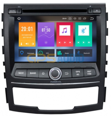 Штатное головное устройство для SSANGYONG Actyon II 2010-2013, Korrando на Android 8.0 Carmedia KDO-7067