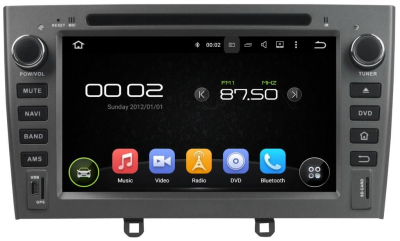 Штатная автомагнитола Peugeot 408 2012+, 308 2008-2014, RCZ 2010-2015 серый Carmedia KD-7604-g-P5 Android 9.0 DSP