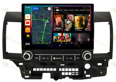 Штатная магнитола Mitsubishi Lancer X 2007-2015 с крутилками (для авто без усилителя Рокфорд) на Android 10, DSP, 4G, IPS, Carplay - Cardrox CD-4940-13 (11-13 дюймов)