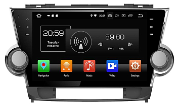 Штатная автомагнитола Android 10 Carmedia KD-1037-P30 для Toyota Highlander 2007-2013 U40