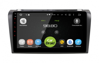 Штатная магнитола CarDroid RD-2413F для Mazda 3, 2004-2009 (Android 10)