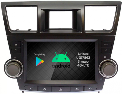 Штатная магнитола Roximo 2K / RI-1122B для Toyota Highlander 2, 2007-2014 (Android 12)