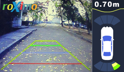 Парковочный радар Roximo с входом для камеры (Видеопарктроник) RPV-001