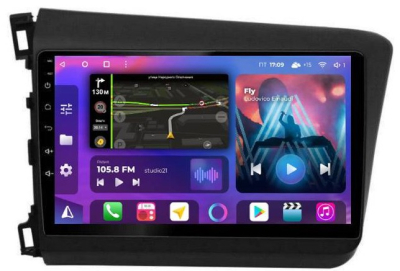 Штатная магнитола для Honda Civic 9 2012-2015 (седан) на Android 13, QLED/2K, 4G - FarCar S500 Plus (132M)