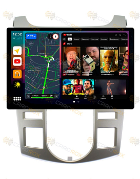 Штатная магнитола Kia Cerato 2009-2012 (под климат-контроль) серебро на Android 10, DSP, 4G, IPS, Carplay - Cardrox CD-4064-13 (11-13 дюймов)