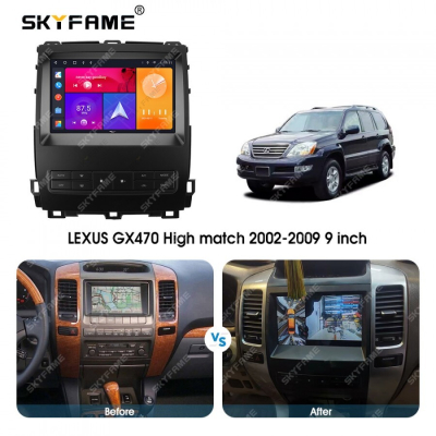 Штатная магнитола для Toyota Land Cruiser Prado 120, Lexus GX 470 2002-2009 (высокие комплектации) на Android 10, DSP, HDMI, Интерьерная подсветка - Carmedia SF-9696-2-D
