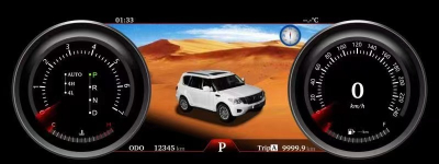 Цифровая приборная панель для Mitsubishi Pajero 4   - Carmedia NH-LCD-M1203