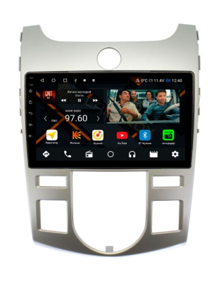 Штатная магнитола Kia Cerato 2009-2012 (под климат-контроль) серебро на Android 11, DSP, 4G, IPS / QLED 2K, Carplay - Cardrox CD-4064