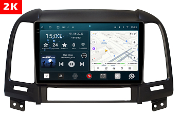 Автомагнитола штатная с 2K экраном RedPower 71008 Slim на Android 10 для Hyundai Santa Fe (2006-2012)