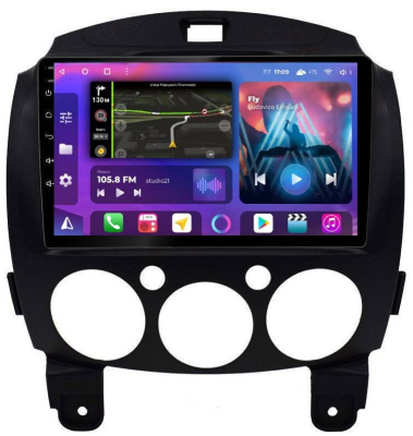 Штатная магнитола для Mazda 2 2007-2014 на Android 13, QLED/2K, 4G - FarCar S500 Plus (1200M)